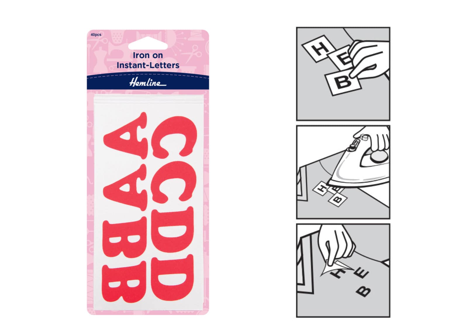 Iron On Instant Letters - 40 Pieces - Cheap Fabrics