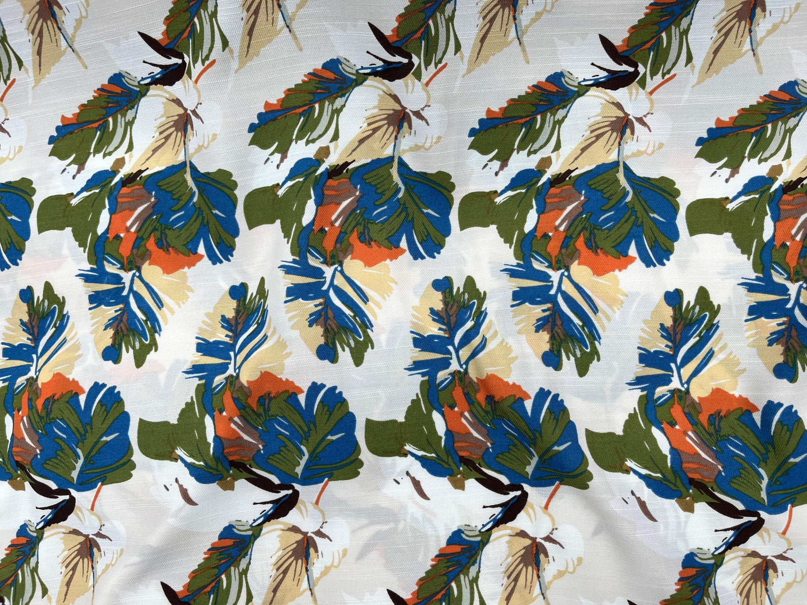 Bold Leaf - Clearance Printed Crepe Fabric - Cheap Fabrics