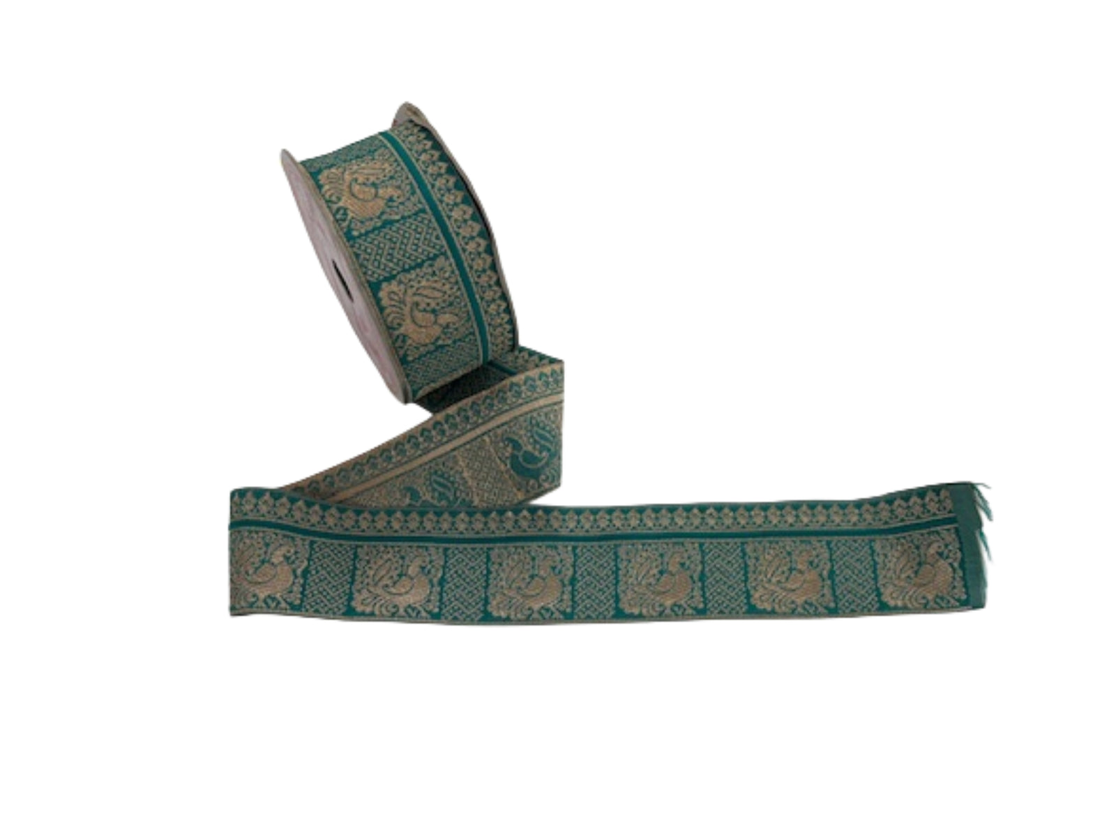 Peacock Design Jacquard Trim – 47mm - Cheap Fabrics