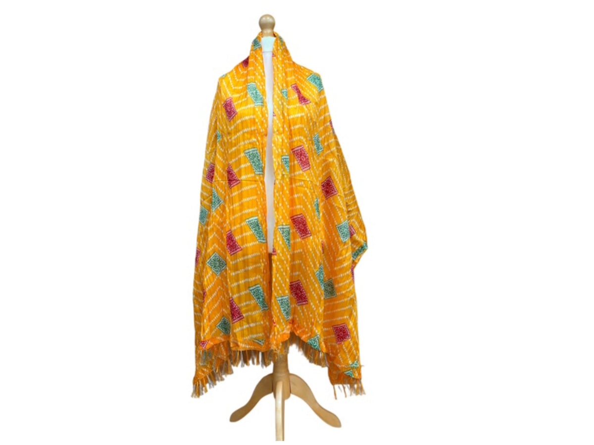 Jaipur Block Print - Polyester Shoulder Wrap - Cheap Fabrics