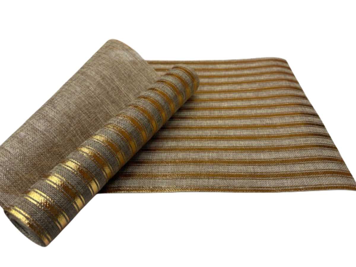 Jute Fabric Roll - Table Runners: 2m x 28cm - (Christmas Designs) - Cheap Fabrics