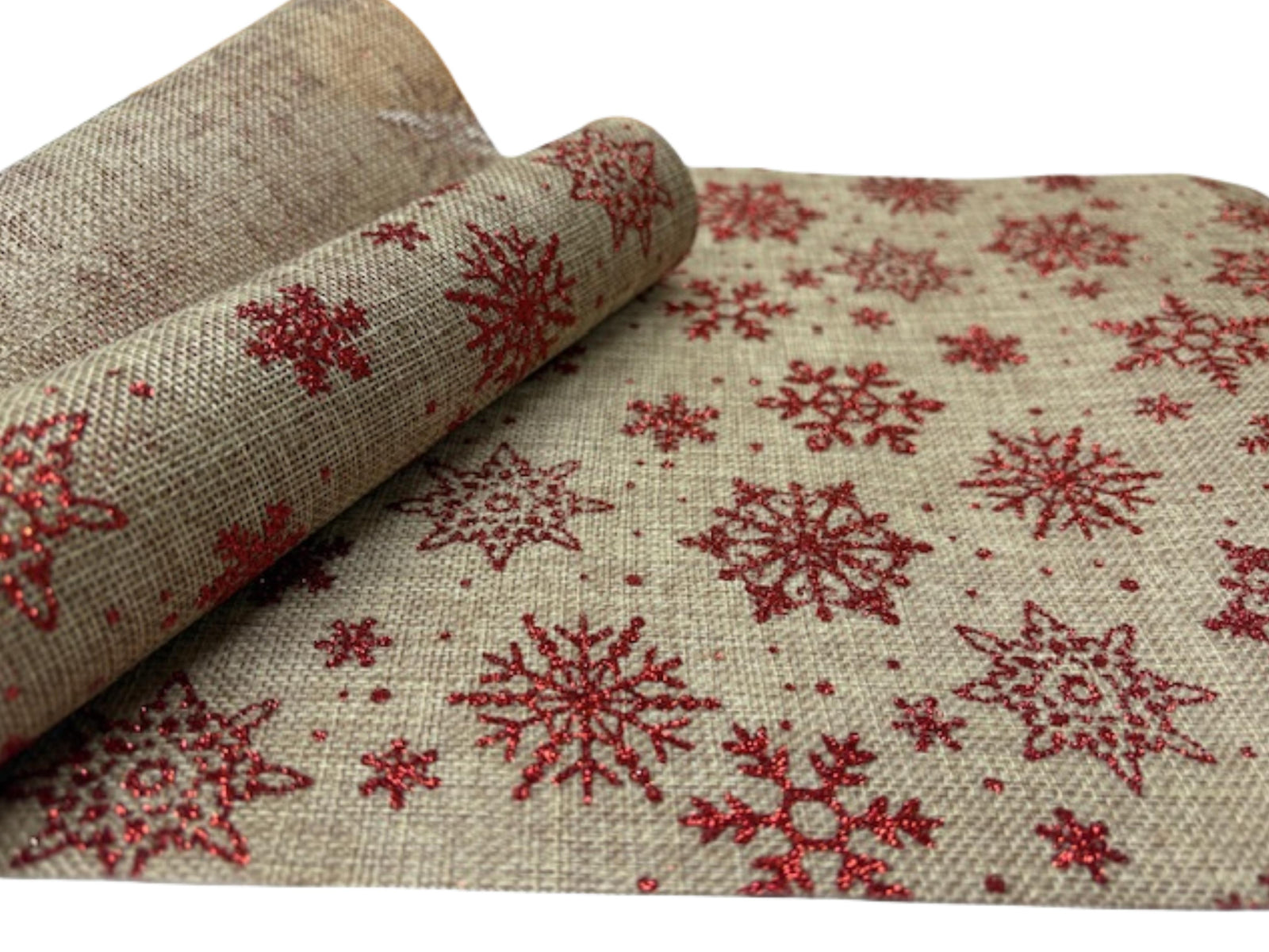 Jute Fabric Roll - Table Runners: 2m x 28cm - (Christmas Designs) - Cheap Fabrics