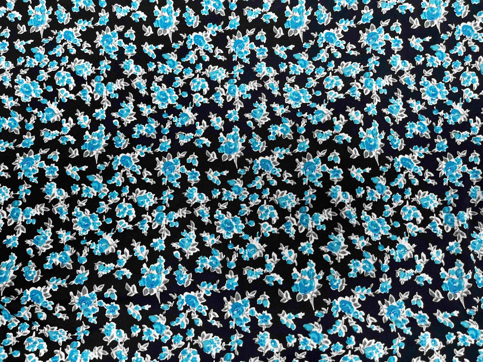 Kingfisher Floral Printed Jersey Fabric - Cheap Fabrics