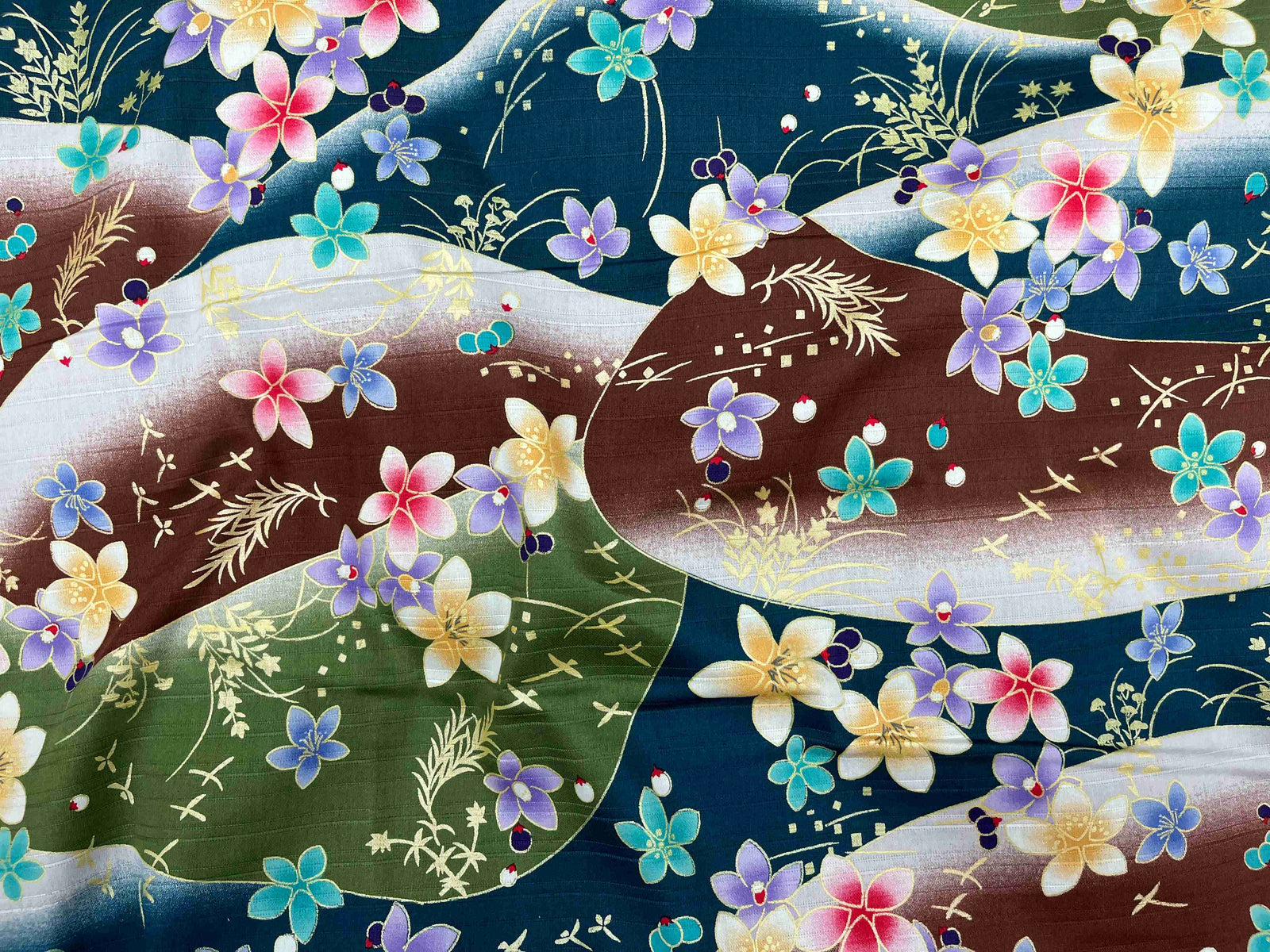 Korean Patchwork Cotton Fabric - Floral Etch - Cheap Fabrics