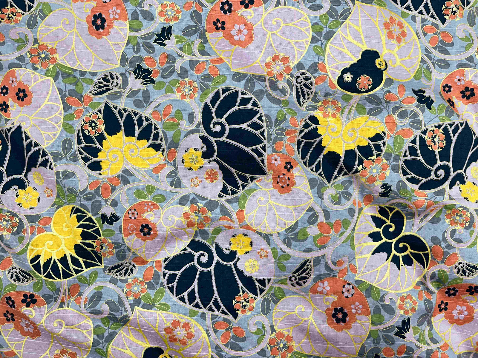 Korean Patchwork Cotton Fabric - Lilac Palm - Cheap Fabrics