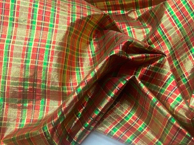 Large Check - Christmas Tartan Lame Fabric - Cheap Fabrics