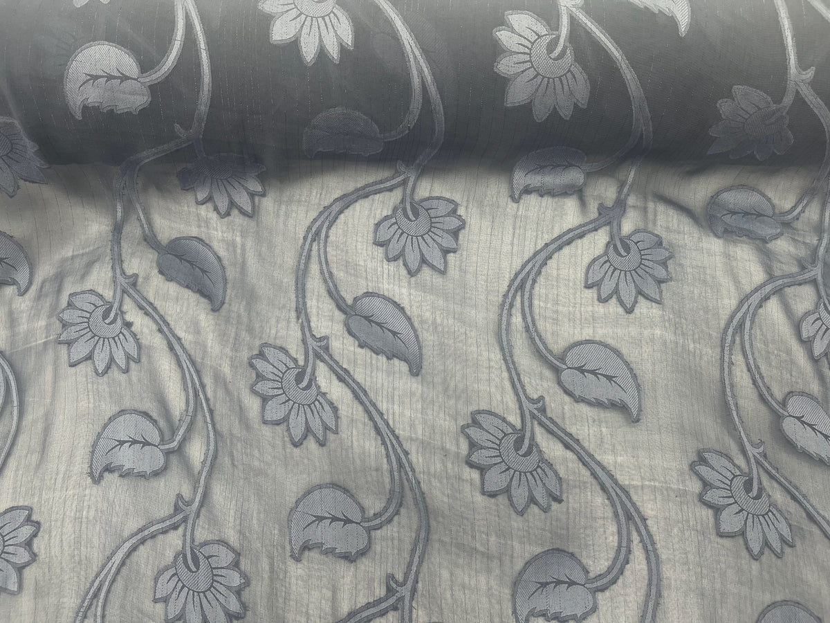 Metallic Leaf - Woven Chiffon Fabric - Cheap Fabrics