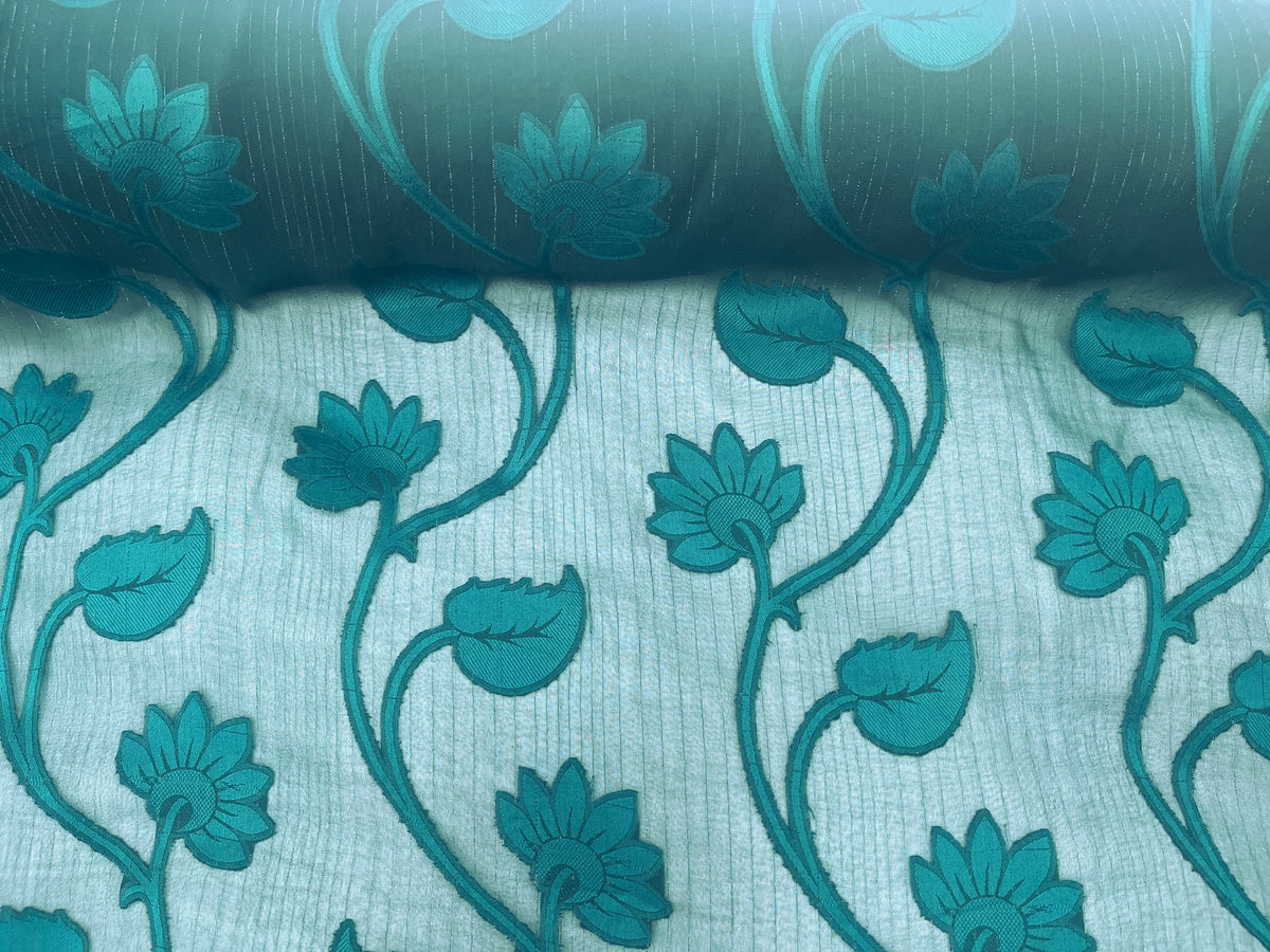 Metallic Leaf - Woven Chiffon Fabric - Cheap Fabrics