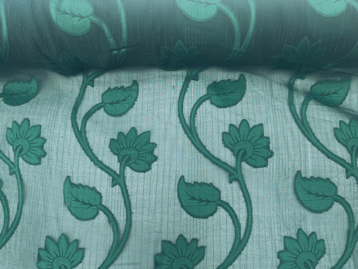 Metallic Leaf - Woven Chiffon Fabric - Cheap Fabrics