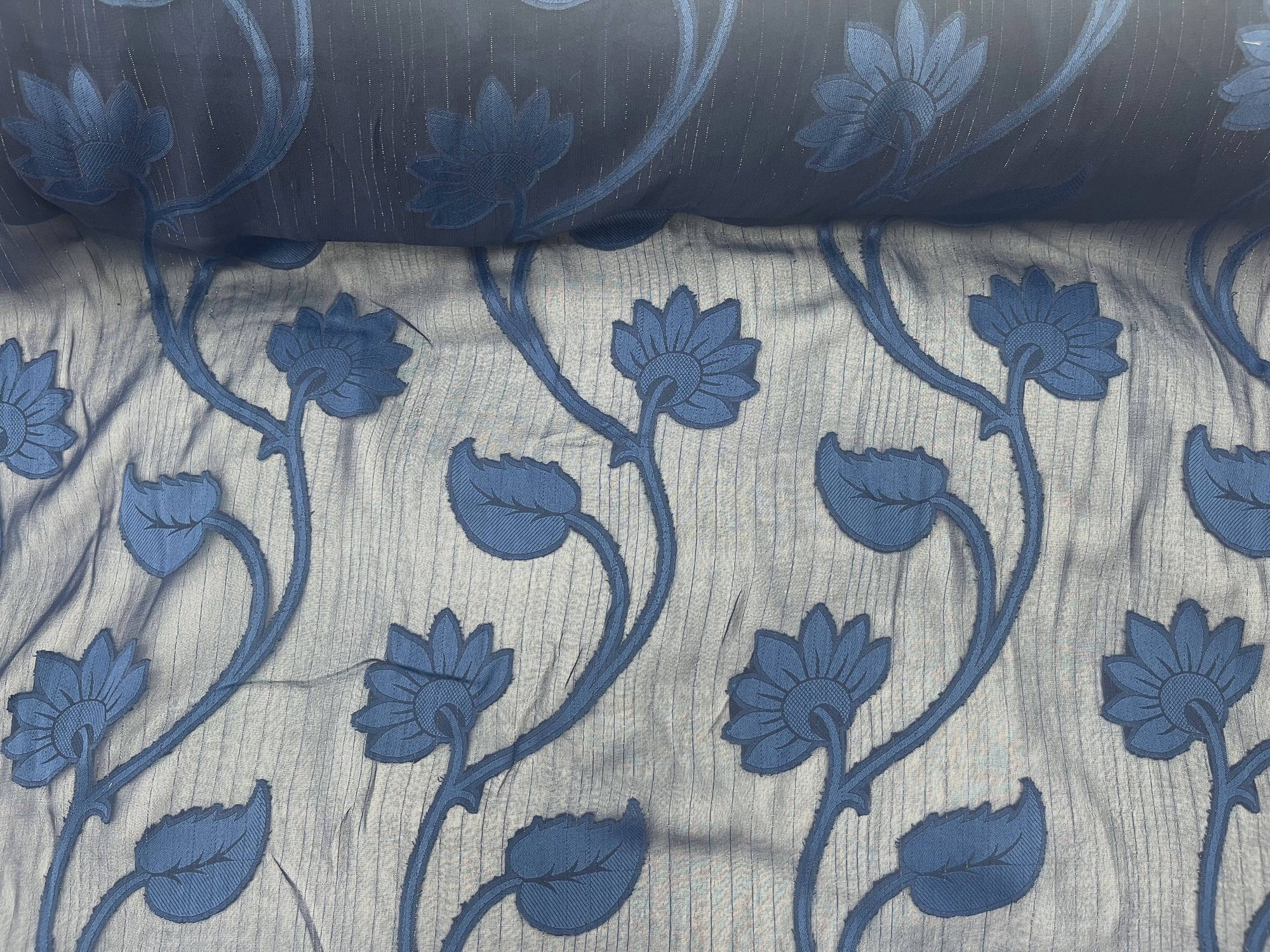 Metallic Leaf - Woven Chiffon Fabric - Cheap Fabrics