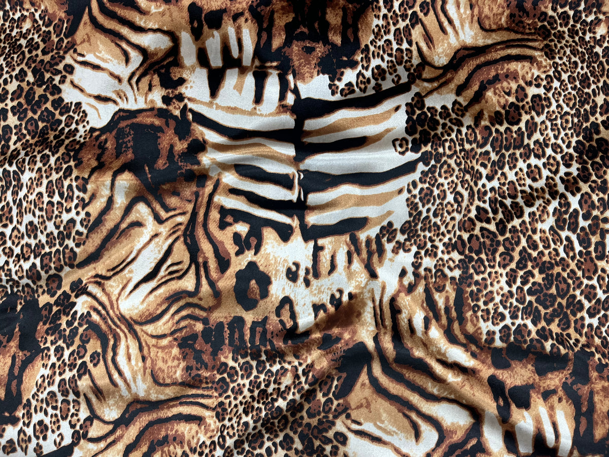 Leopard II - Stretch Printed Velvet Fabric