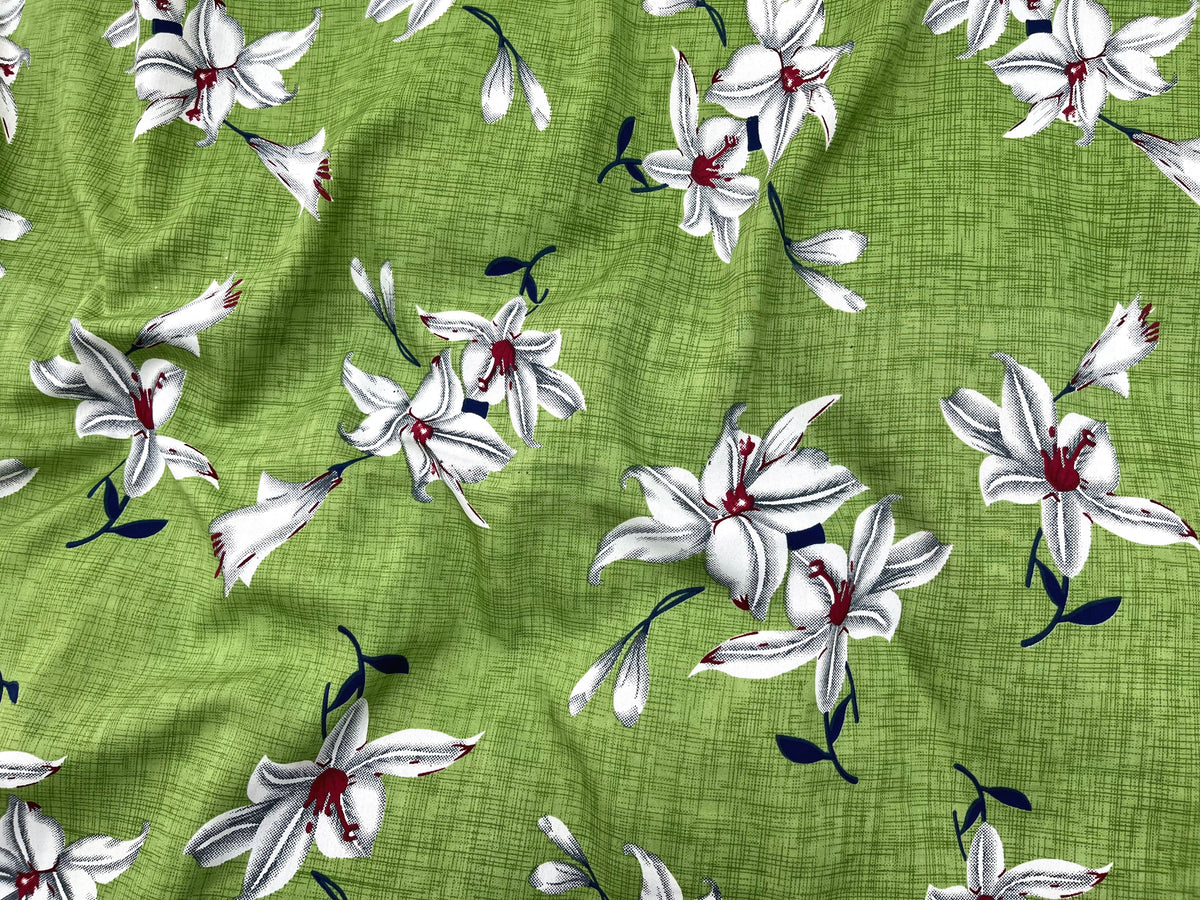 Sketched Lillies - Clearance Printed Crepe