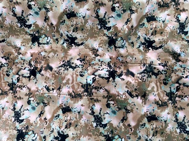 Marble Blend Clearance Printed Crepe In China Blue - Remnant 2.83 MTRs - Cheap Fabrics