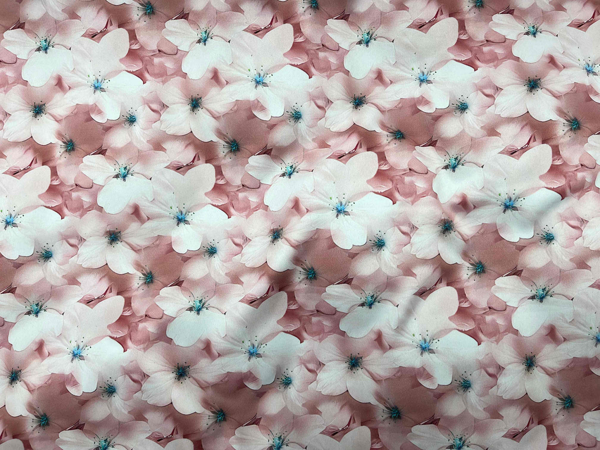 Matt Printed Satin Fabric - Lillies - Cheap Fabrics