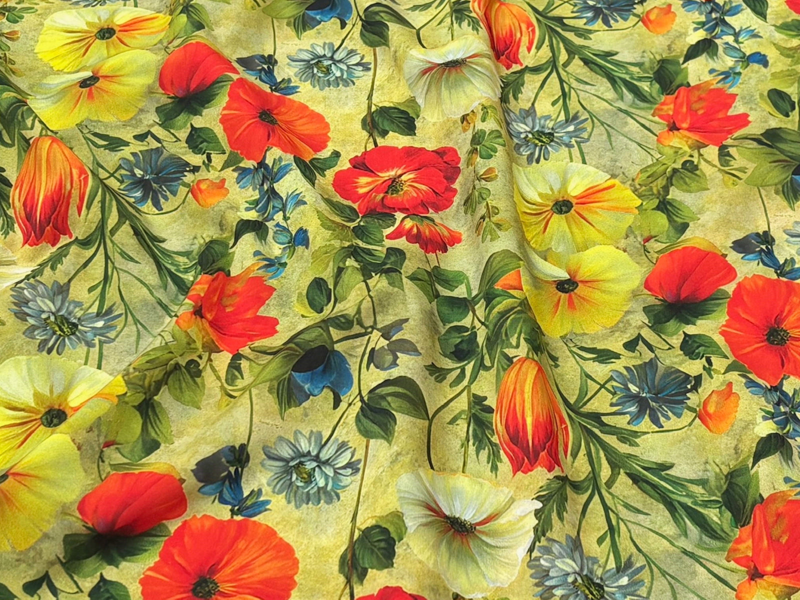 Melia - Printed Peachskin Fabric - Cheap Fabrics