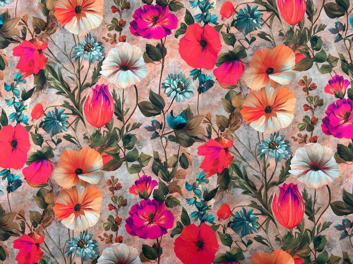 Melia - Printed Peachskin Fabric