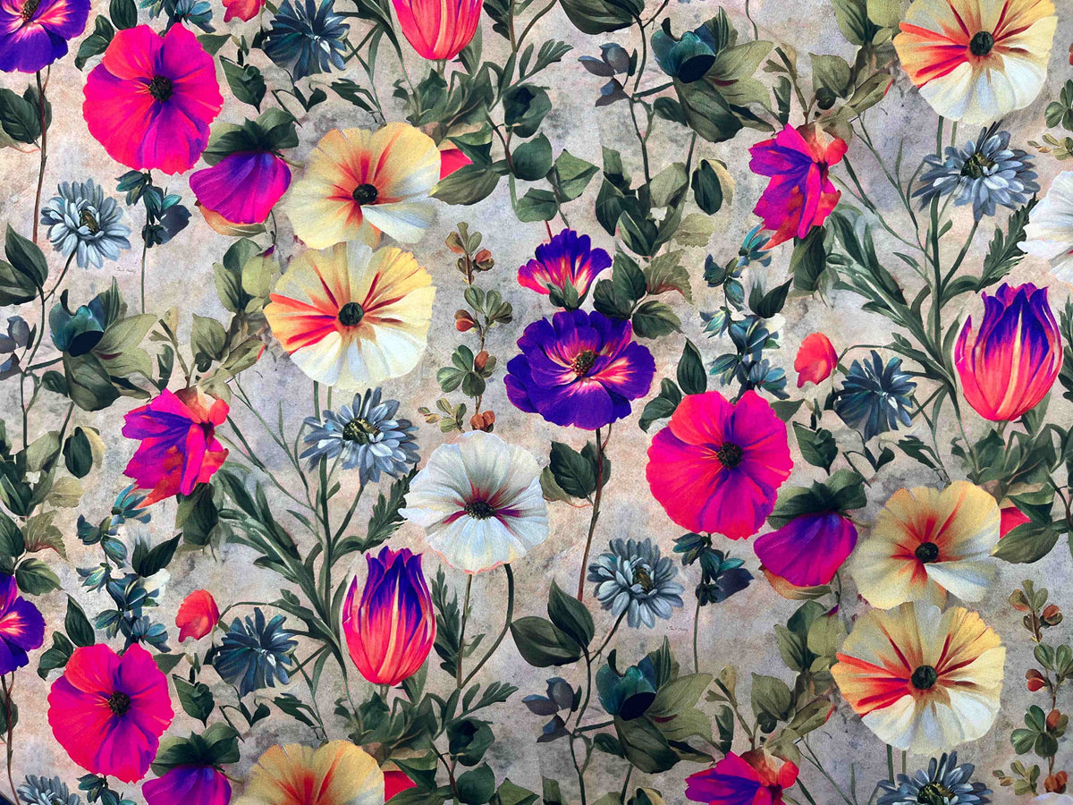 Melia - Printed Peachskin Fabric