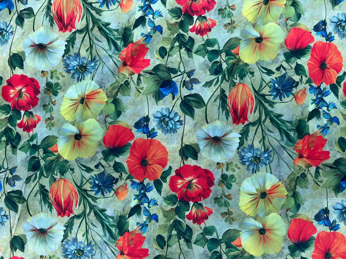 Melia - Printed Peachskin Fabric