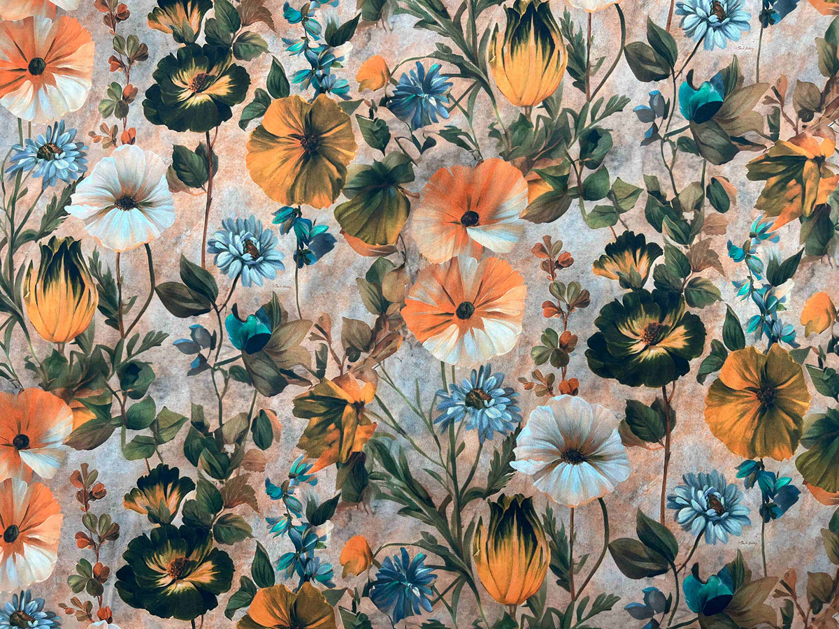 Melia - Printed Peachskin Fabric