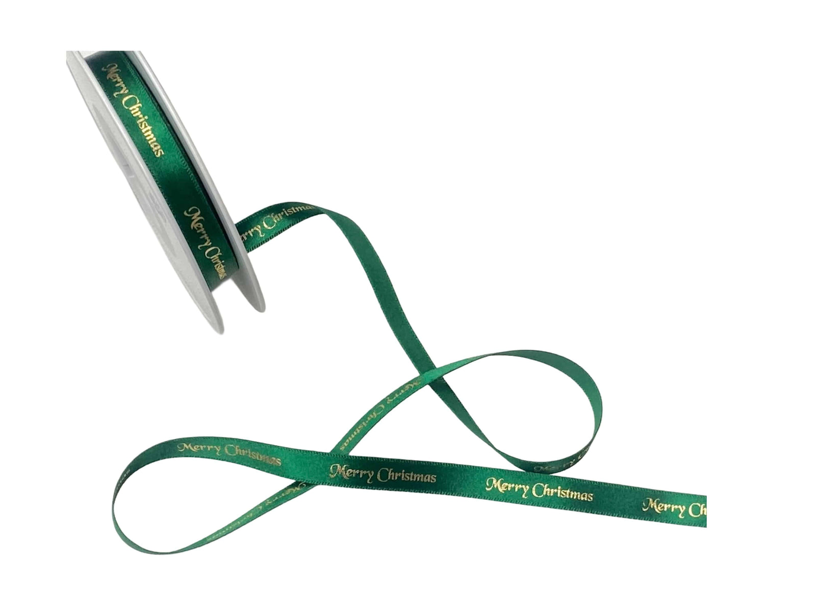 Merry Christmas Script - Satin Ribbon - Cheap Fabrics