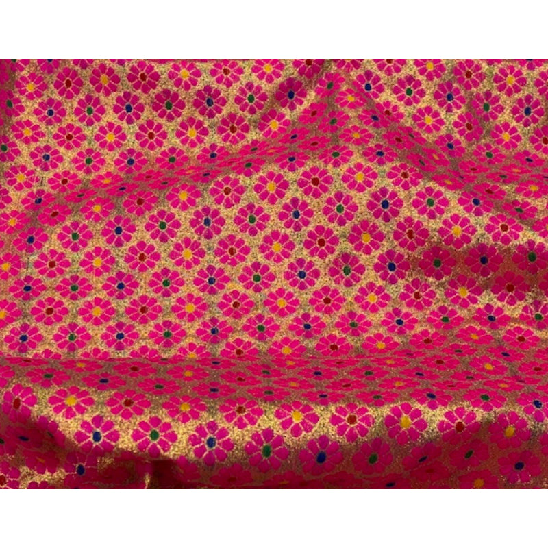 Metallic Brocade - 20mm Flower Design 1 - Cheap Fabrics