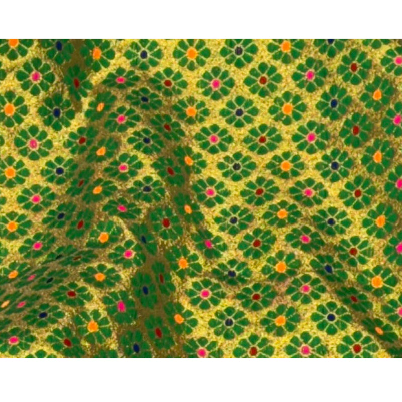 Metallic Brocade - 20mm Flower Design 1 - Cheap Fabrics