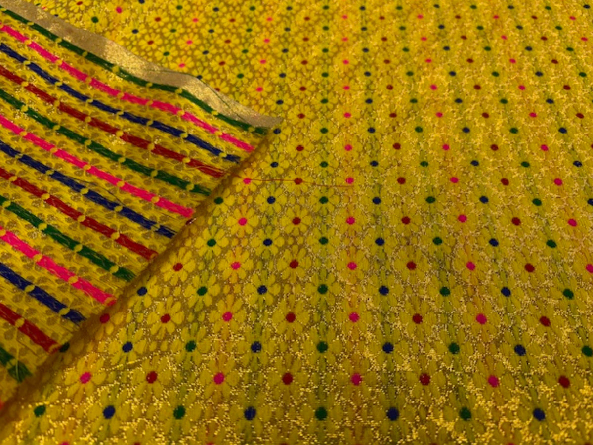 Metallic Brocade - Small Floral Design 2