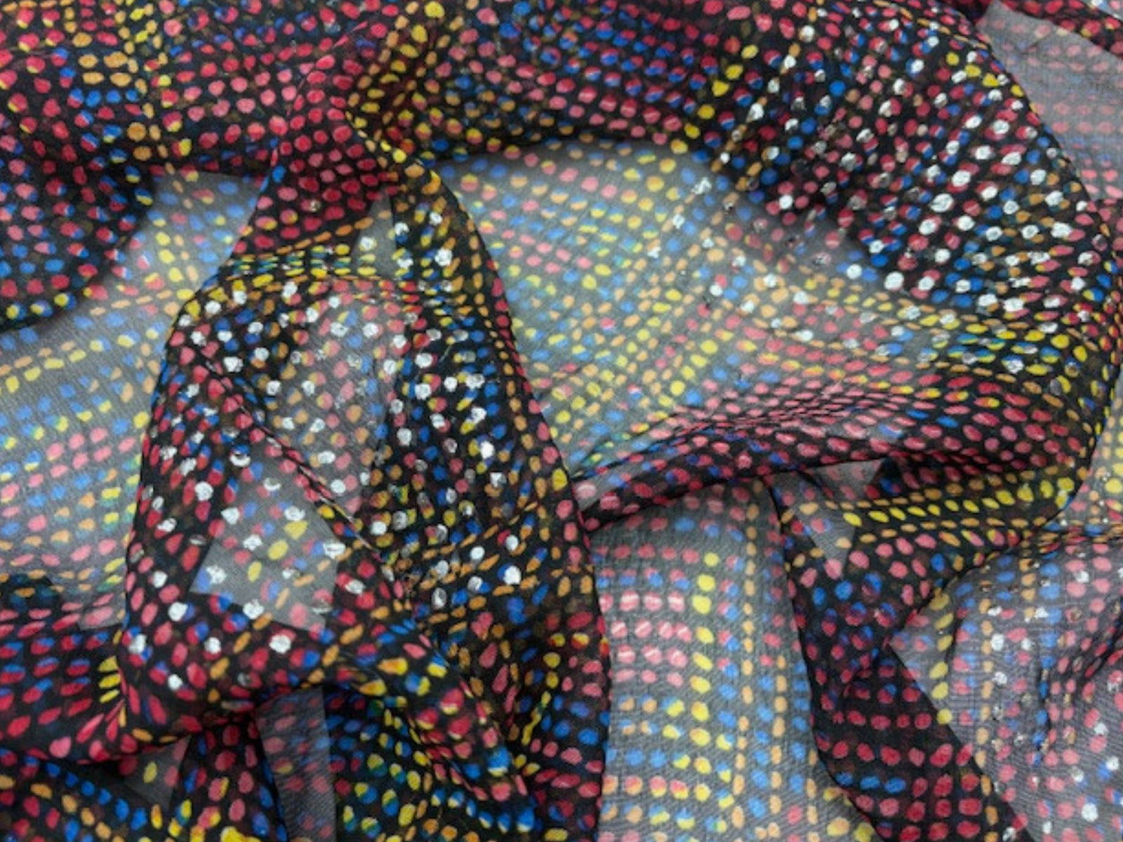 Metallic Dot Chiffon - Cheap Fabrics