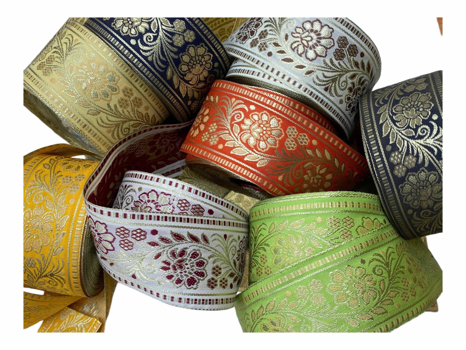 Metallic Jacquard Ribbon - Design 44 (2.5" Width) - Cheap Fabrics