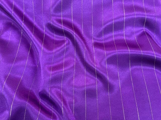 Metallic Pin Striped Satin - Cheap Fabrics