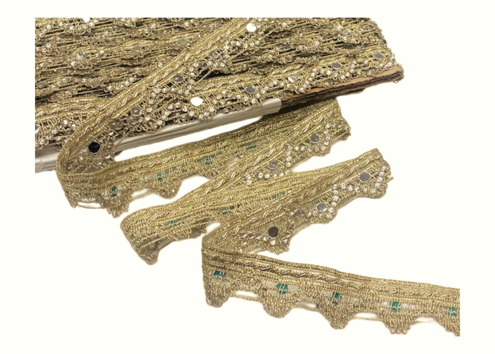 Fancy Mirrored Ribbon Trim - Dipped Edge - Cheap Fabrics