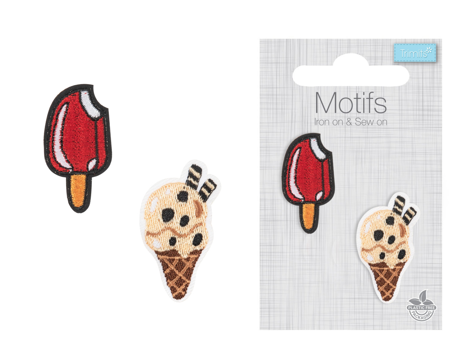 Iron -On & Sew-On Motif Patch - Summer Ice-Creams - Cheap Fabrics
