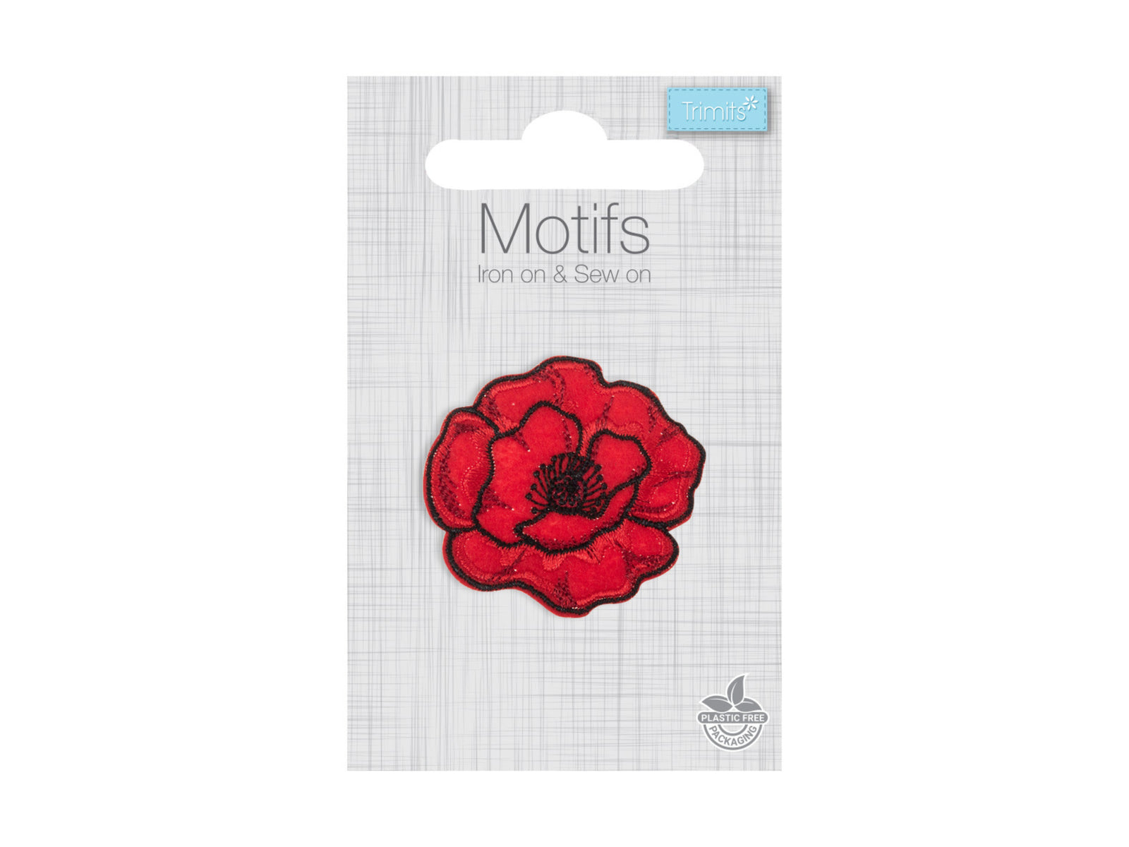 Iron -On & Sew-On Motif Patch - Poppy - Cheap Fabrics