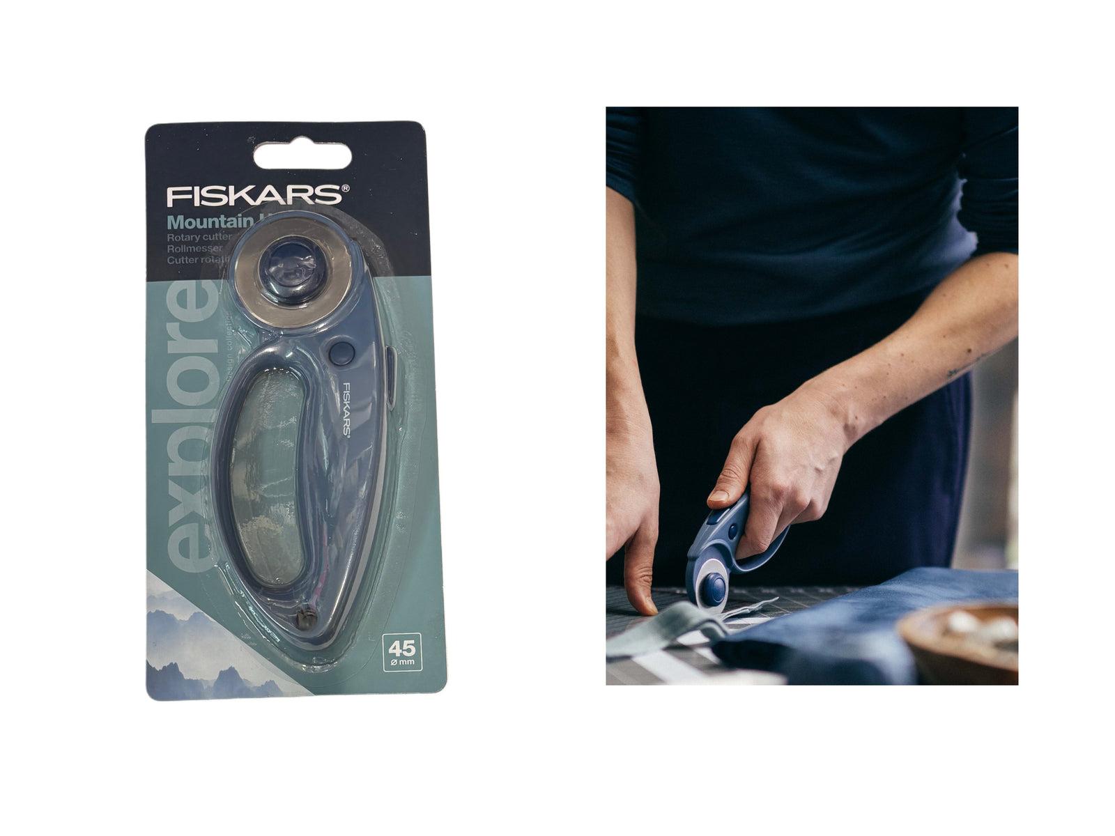 FISKARS Rotary Cutter: Straight: Mountain Haze: 45mm - Cheap Fabrics