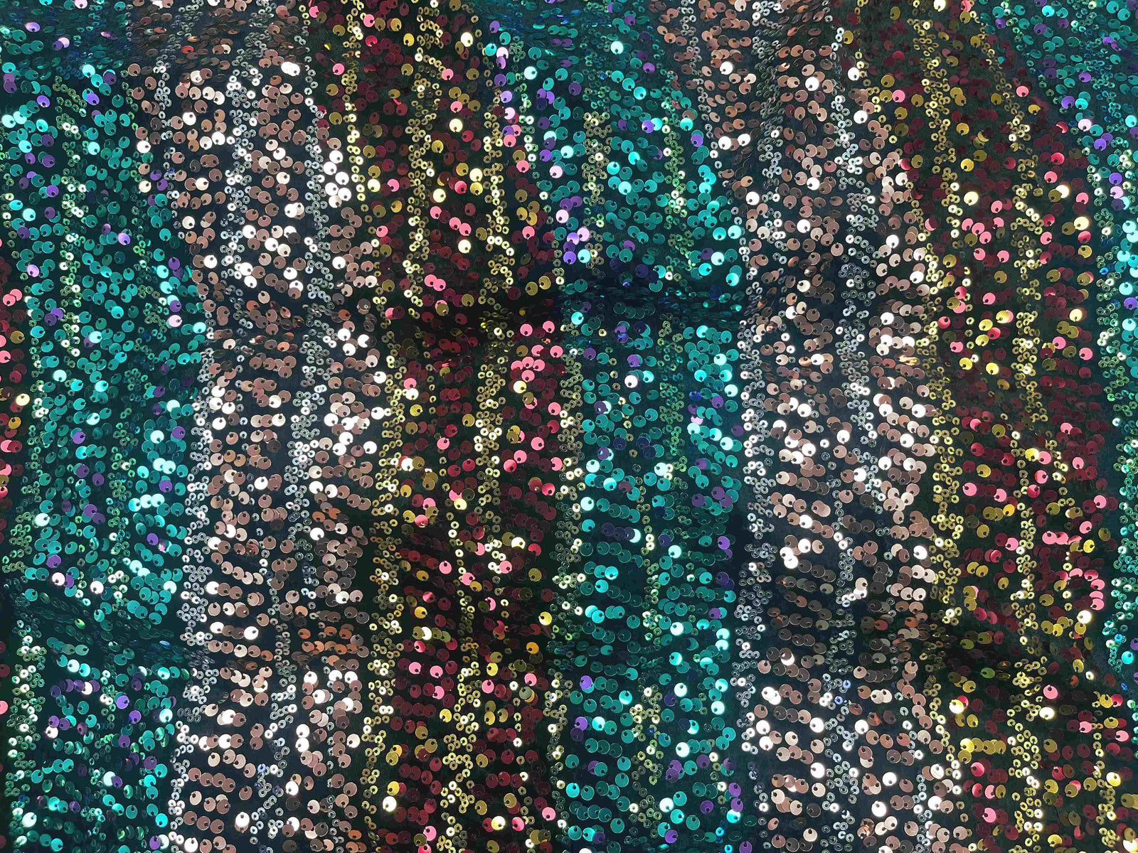 Multi Velvet Stitched Sequin Fabric - Cheap Fabrics