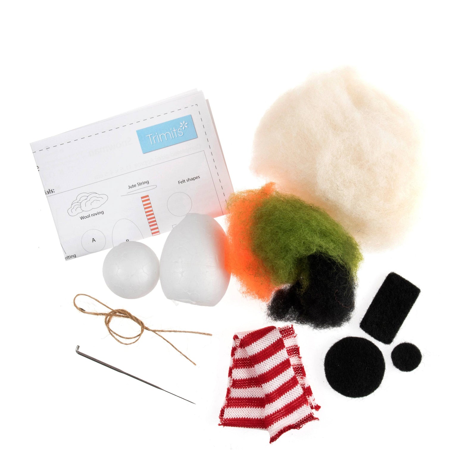 Needle Felting Kit - SNOWMAN - Cheap Fabrics