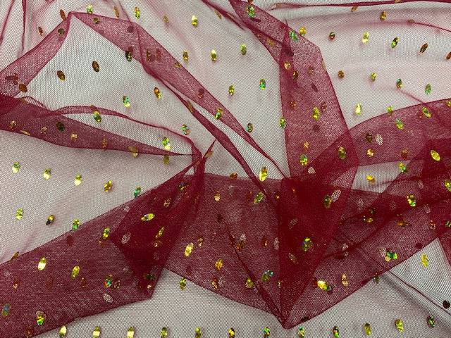Oval Sequinned Tulle - Cheap Fabrics