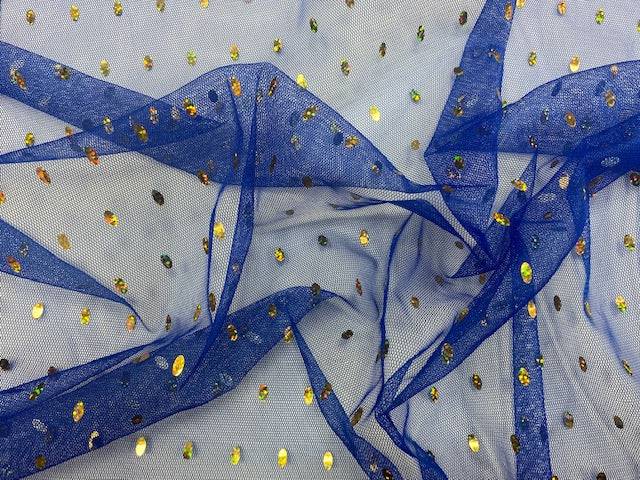 Oval Sequinned Tulle - Cheap Fabrics