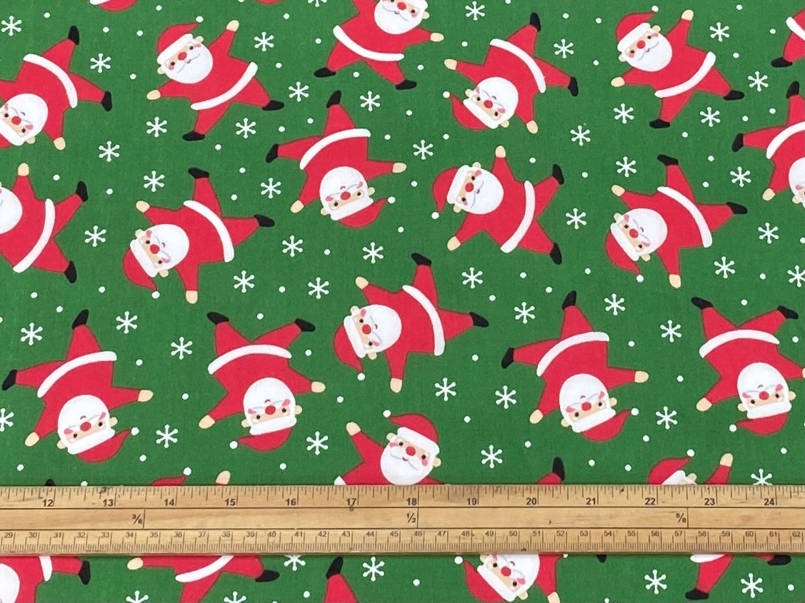 Christmas Santa Fun - Poly/Cotton Print - Cheap Fabrics