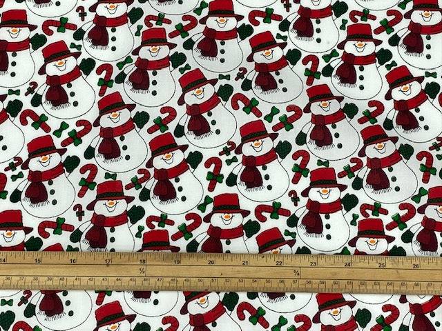 Christmas Snowman Special - Poly/Cotton Print - Cheap Fabrics