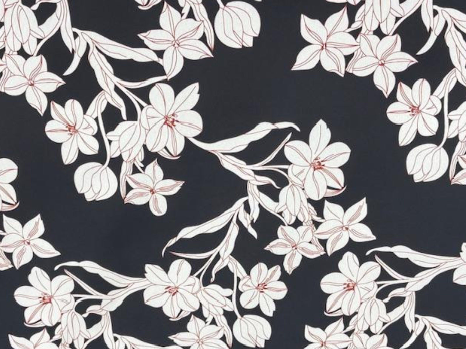 Floral Brook - Printed Peachskin Fabric - Cheap Fabrics