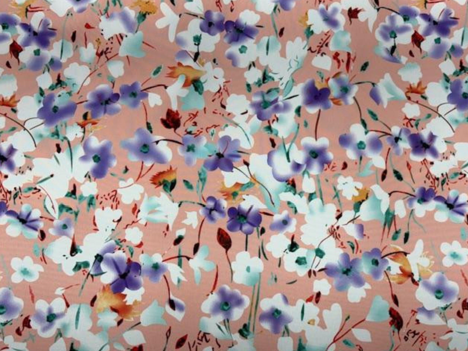 Pastel Bloom - Printed Peachskin Fabric - Cheap Fabrics