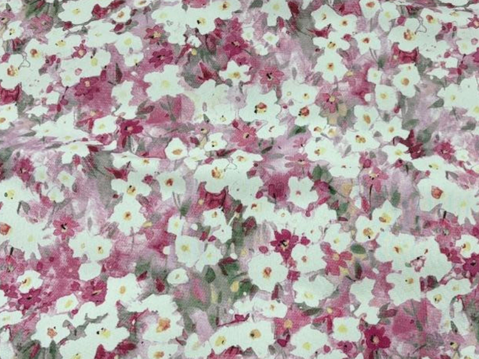 Floral Mist - Printed Peachskin Fabric - Cheap Fabrics