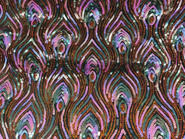 Peacock Pride - Sequin Fabric