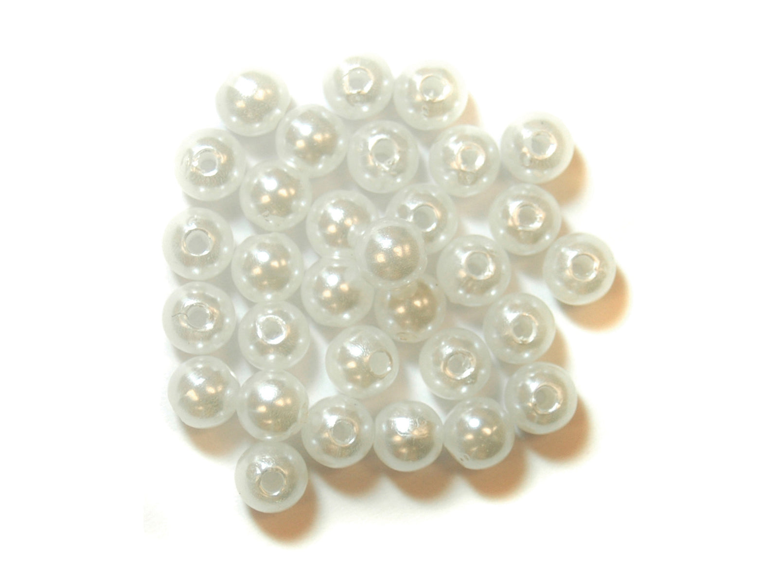 Beads: 6mm: Pearl: Pack of 20 - Cheap Fabrics