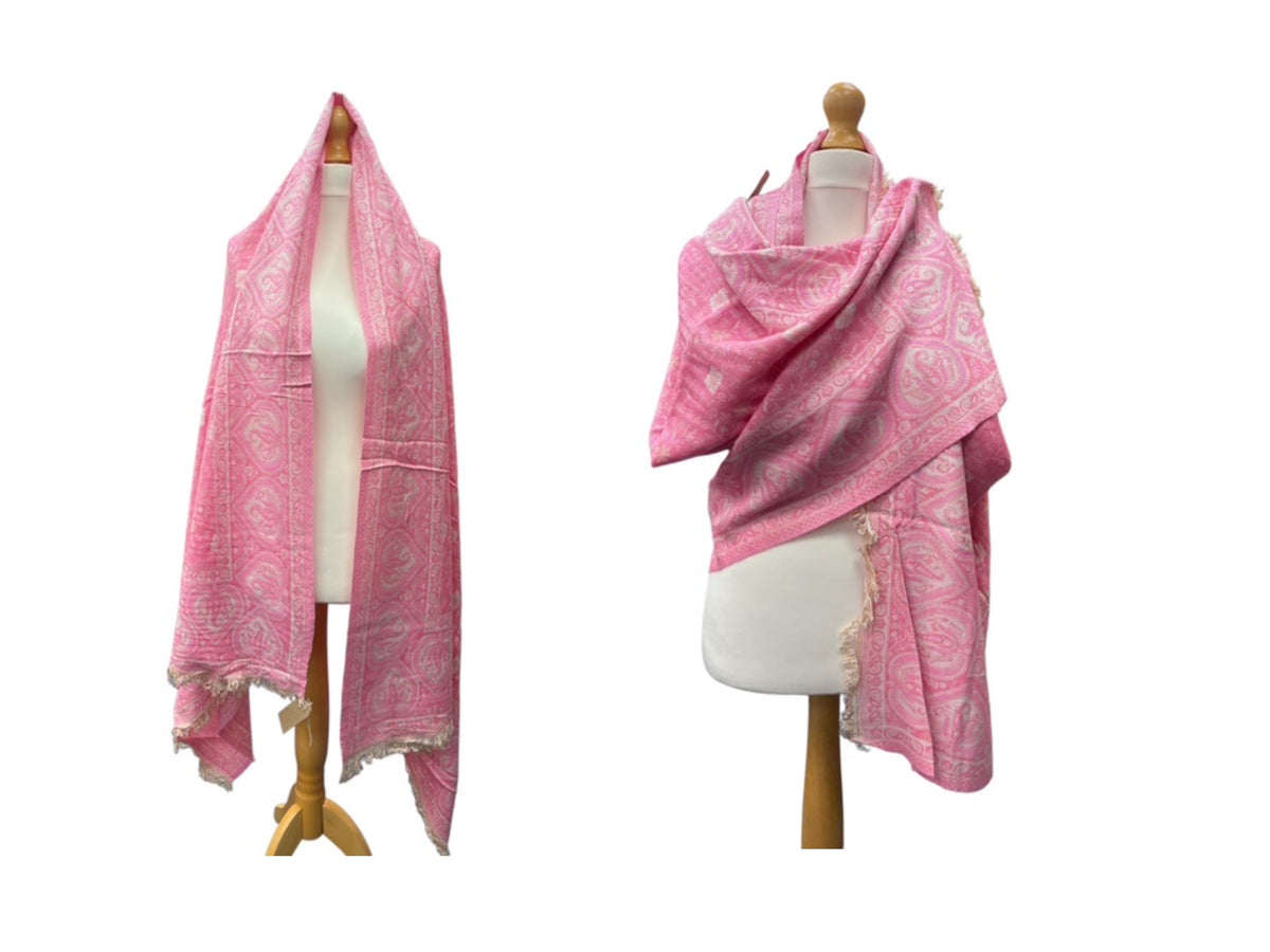 Poly-Viscose Blend Shawl - Pink - Cheap Fabrics