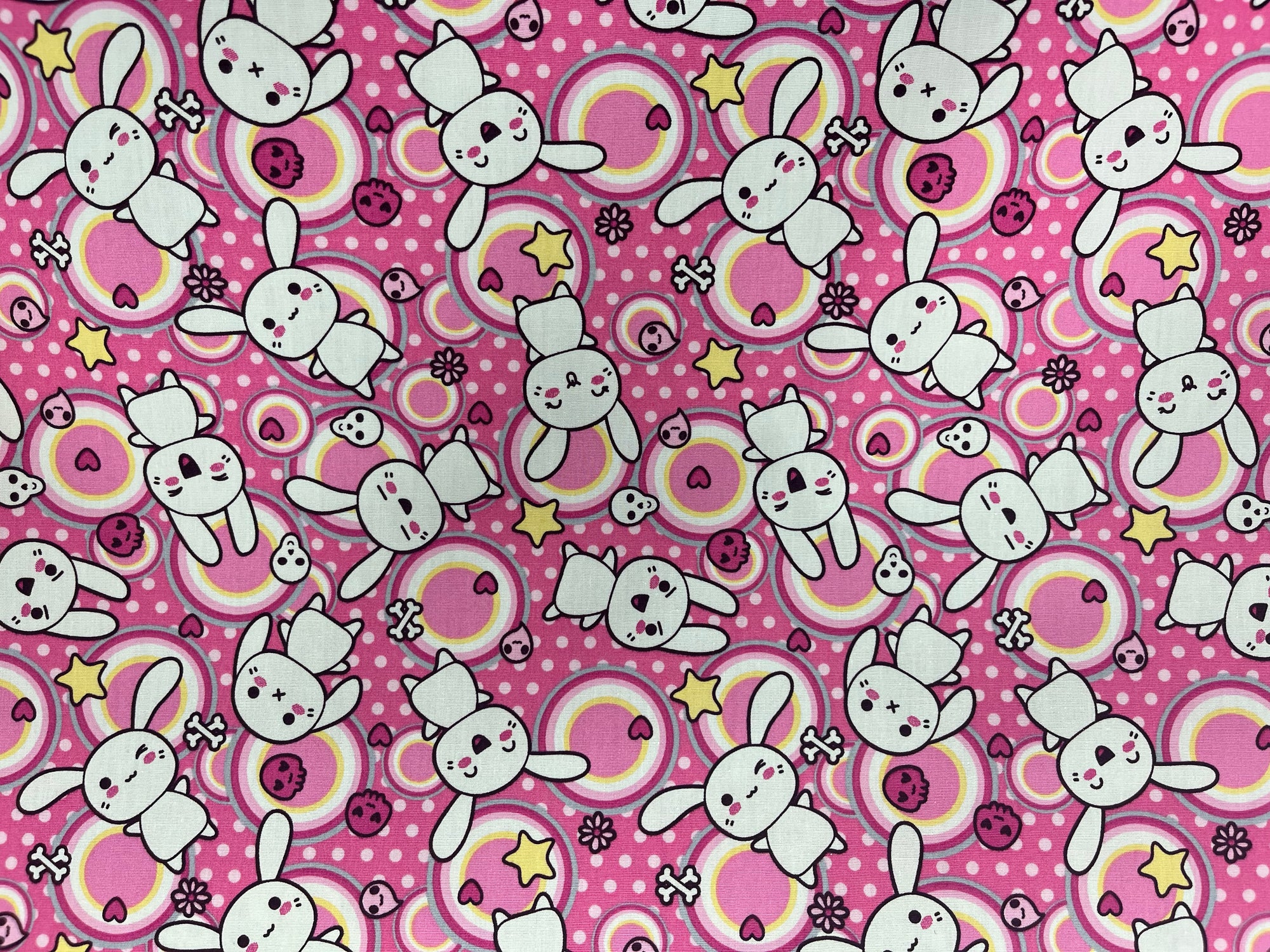 Pink Bunnies  - Cotton Poplin Patchwork
