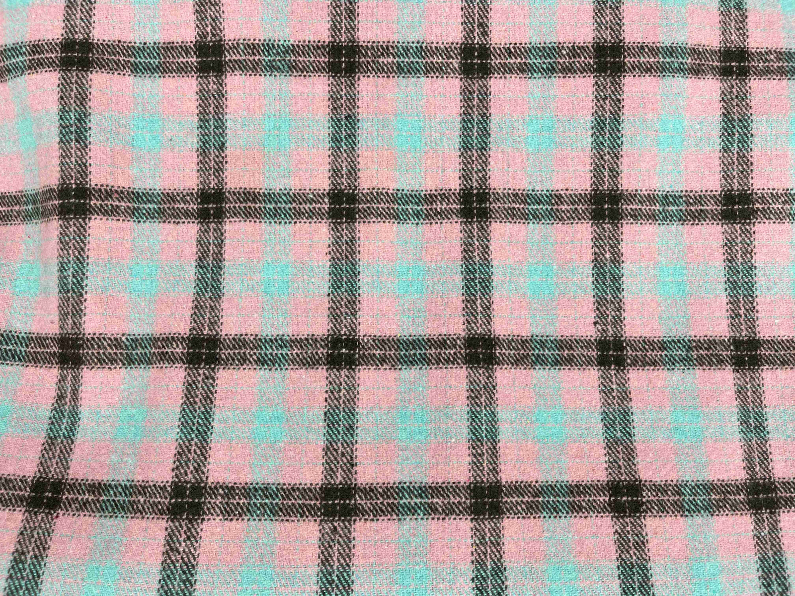 Pink Check Wool Mix Fabric - Cheap Fabrics