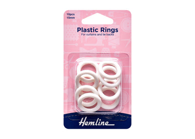 Plastic Curtain Rings - White