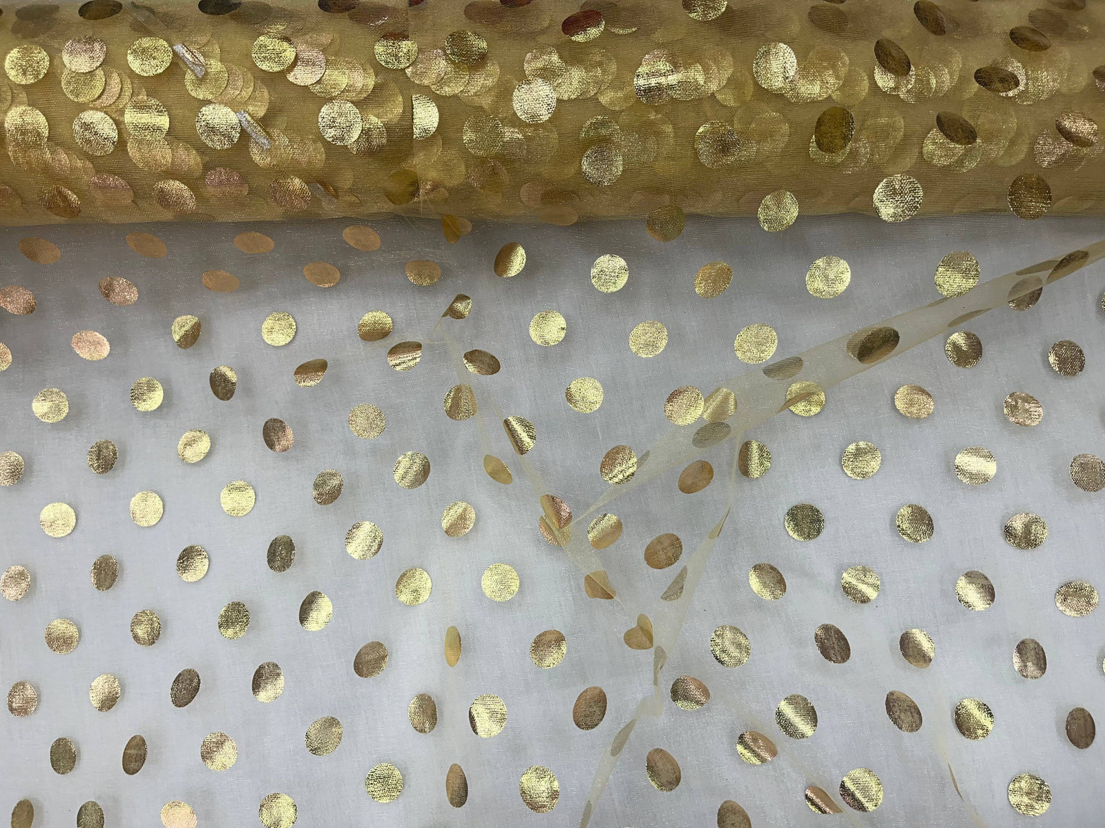 Polka Dots - Foil Organza - Cheap Fabrics